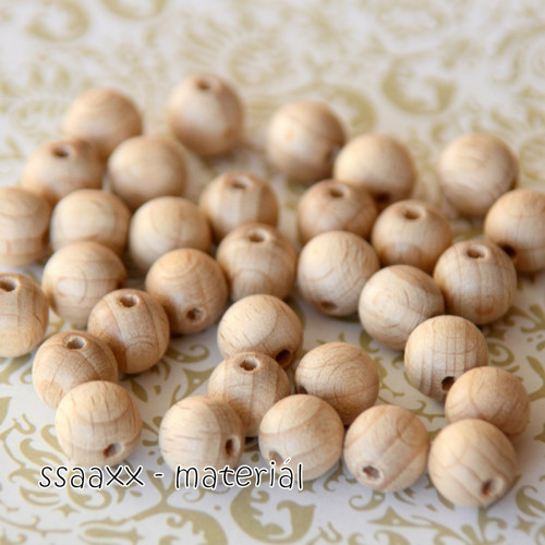Dřevěný korálek ~ 10mm ~ 10ks ~ přírodní