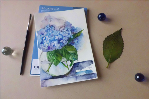 Hydrangea. Akvarel na A5 — foto 1