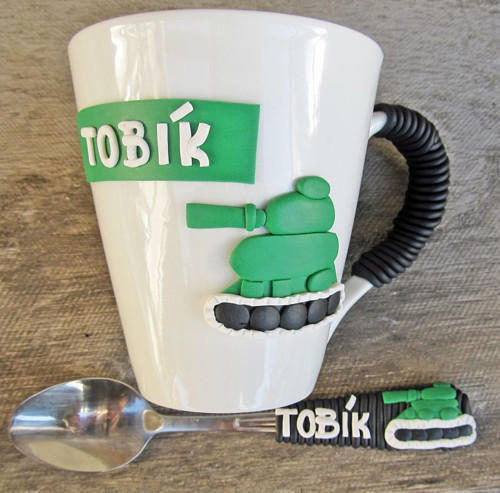 Hrníček + lžička se jménem - TANK — foto 1