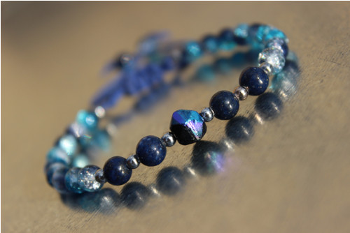 Lapis lazuli.. Náramek s minerály — foto 1