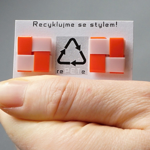 Upcycling: náušnice Bílo-Oranža