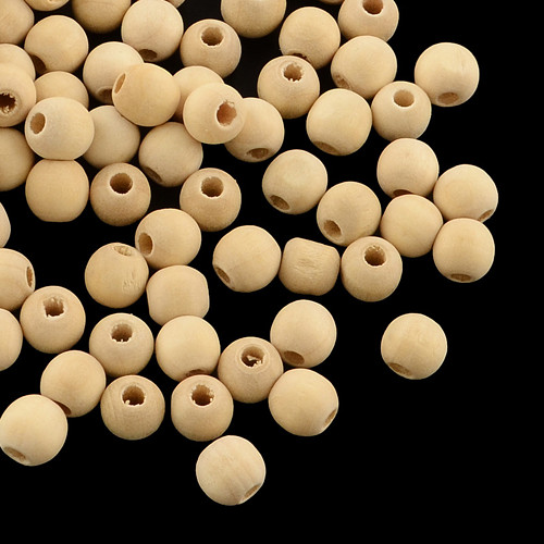 Dřevěné korálky natural 6 mm (cena 250ks)