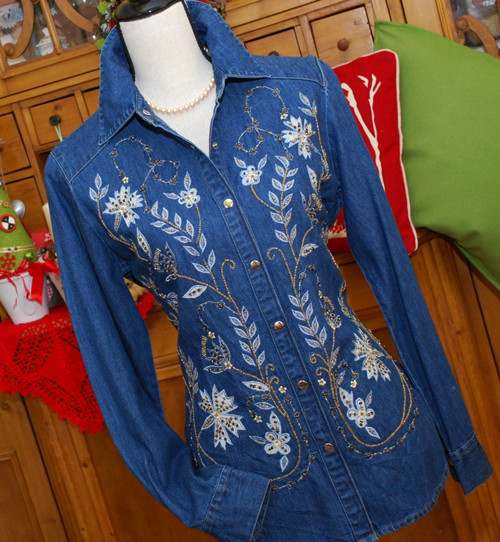 Riflová košile ve western stylu... — foto 1