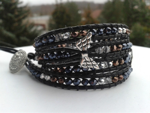 Wrap náramek večerní s křídly — foto 1