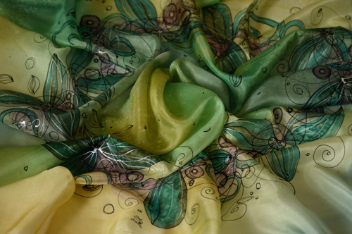 Hedvábný šátek 90x90cm. — foto 1