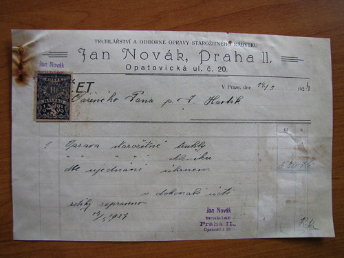 Doklad z 14. 5. 1924