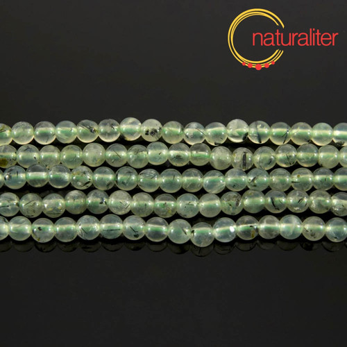 Prehnit - korálky 4mm, návlek 38cm