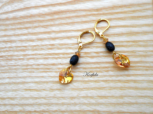 Náušnice - Swarovski srdíčka — foto 1