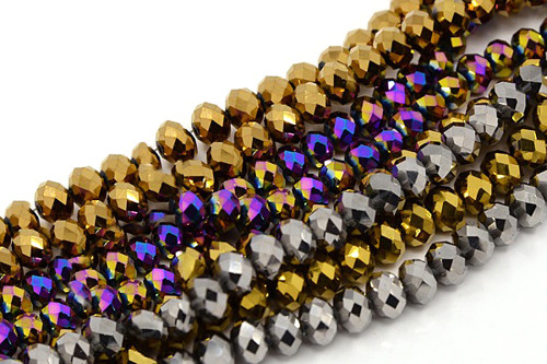 SKO4730, Sklenené KORÁLKY Abacus 6mmSTRIEBRO /10ks