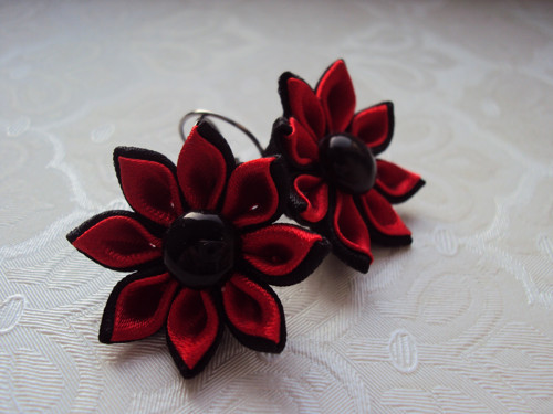 Kanzashi naušnice FARRAH — foto 1