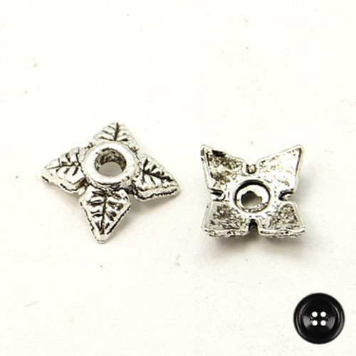 Kaplík Lístky 6x6mm (50ks) - starostříbro