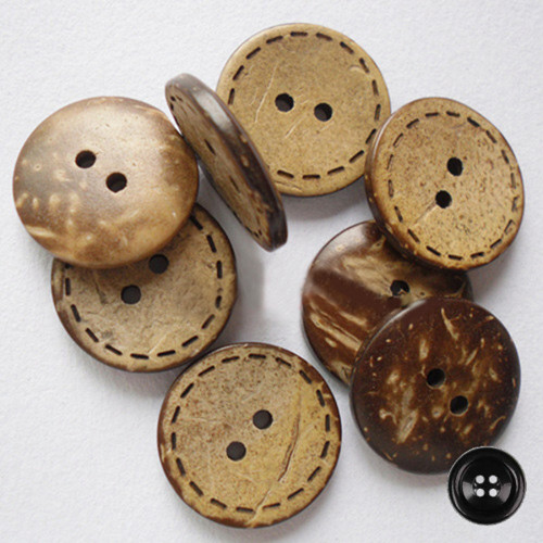 Kokosový knoflík pr.20mm (5ks) - kokosová slupka