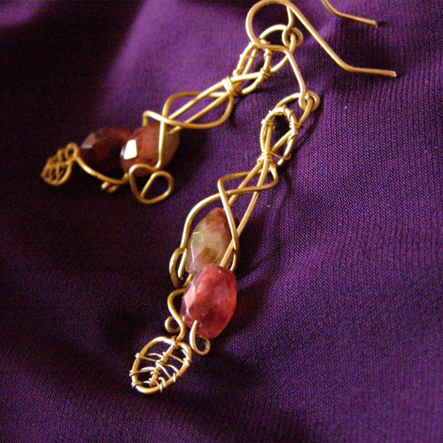 Lístky ve spirále - náušnice — foto 1