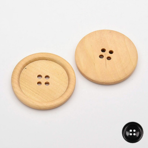 Dřevěný knoflík 50x5mm (2ks) - sv.hnědá