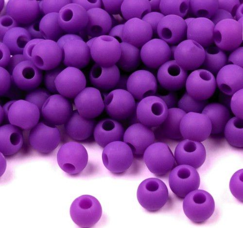 Plastové korálky fialové matné 4 mm - 200 ks