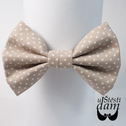 Pánský motýlek "Beige polka dot" — foto 1