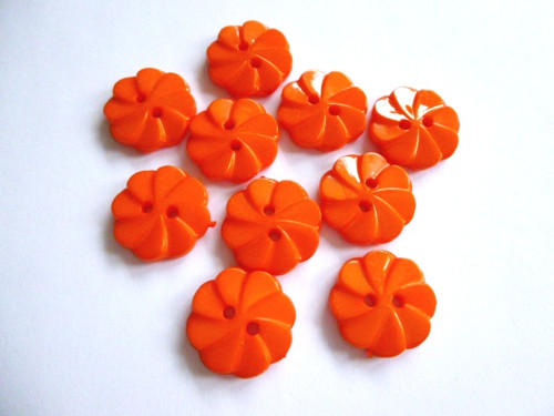 Knoflíčky kytičky oranžové 5ks