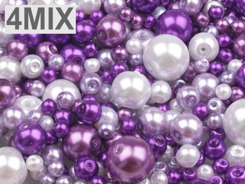 Voskované perly MIX velikostí cca Ø4-10mm - 12 ks