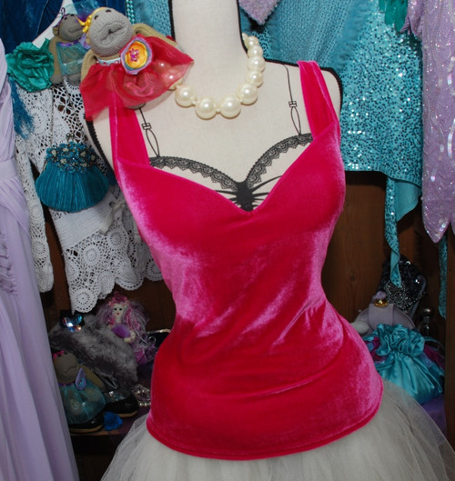 Sametový sexy pink topík — foto 1
