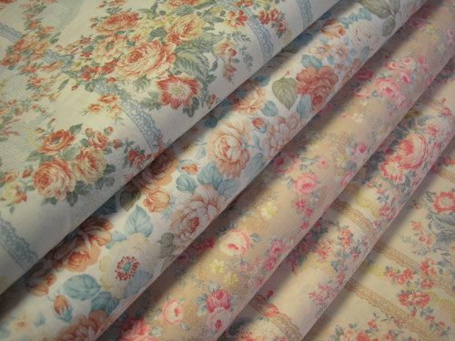 Látka - RŮŽIČKY - QUILT GATE - PRVNÍ ZLEVA