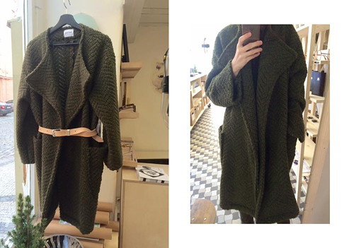 SLEVA 60% Oversize khaki kabát — foto 1