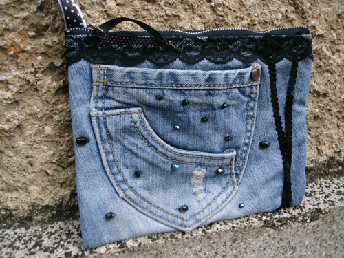 Taštička - " Denim drakulka" No. 1 — foto 1