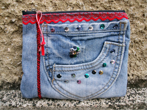 Taštička - " Denim Sia red" No. 2 — foto 1