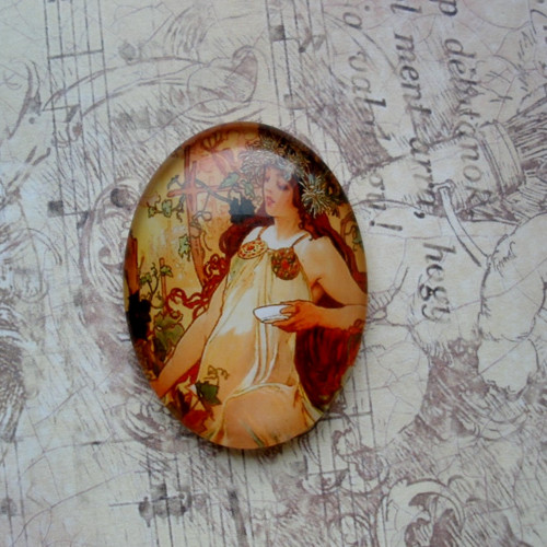 Skleněný kabošon - Mucha II. — foto 1