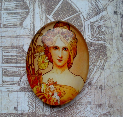 Skleněný kabošon - Mucha III. — foto 1
