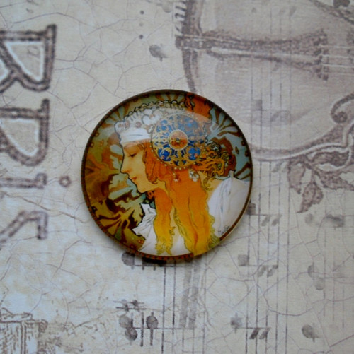 Skleněný kabošon - Mucha VII. — foto 1