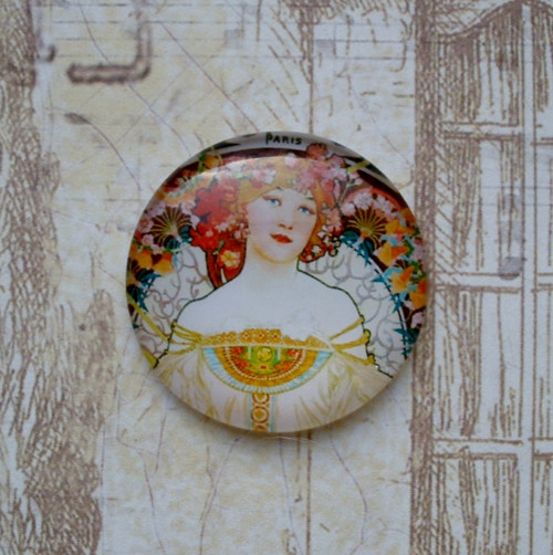 Skleněný kabošon - Mucha XXV. — foto 1