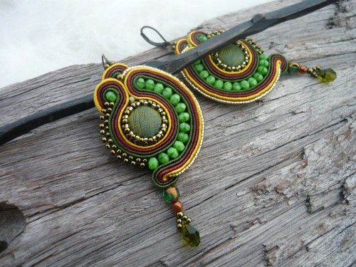 Soutache náušnice Forest Forever — foto 1