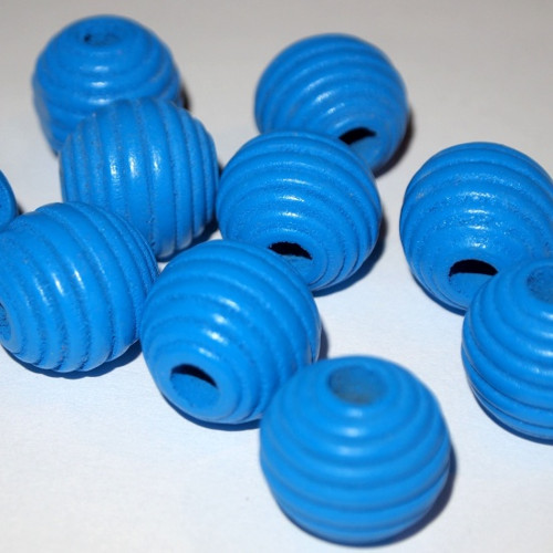 Dřevěné korálky vroubky kuličky 20 mm (cena10ks)