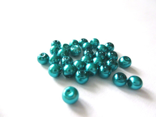Skleněné perly tyrkysové 4mm/30ks — foto 1