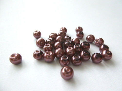 Skleněné perly hnědošedé 4mm/30ks