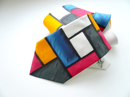 Pánská kravata - Piet Mondrian + šáteček — foto 1
