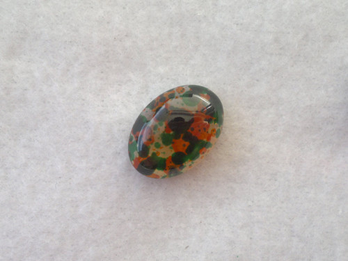 Kabošon 13x18 mm, oranžovo-zelený sprej