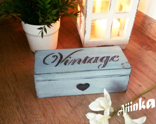Dřevěná krabička na čaj vintage — foto 1