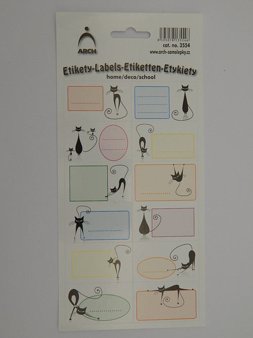 Samolepky etikety kočka — foto 1