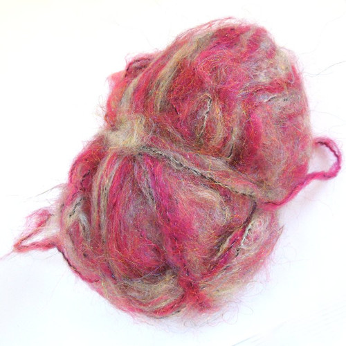 Pletací příze jahodová - mohair 52% - 42 g