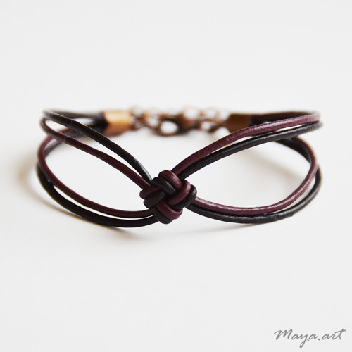 Vínovohnědý náramek "SIMPLE BRACELET" — foto 1