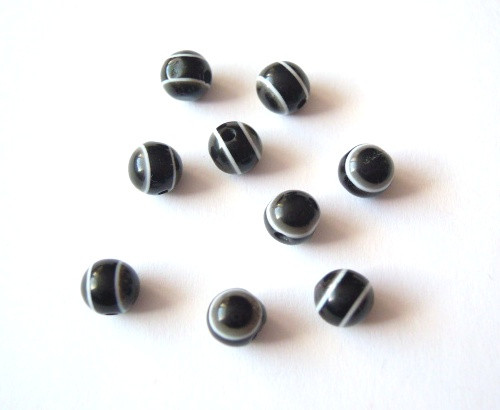Korálky akrylové oči 6 mm černé/12 ks