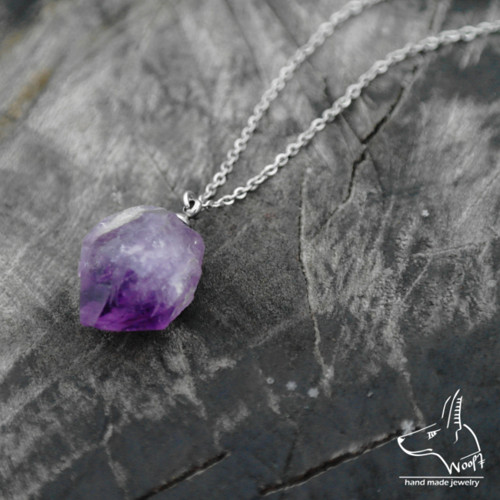 Ametystový náhrdelník – rough crystal — foto 1