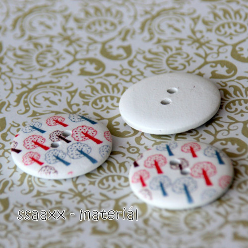 Dřevěný knoflík ~ 30mm ~ stromečky