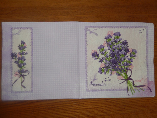 Ubrousek na decoupage - levandule v rámečku