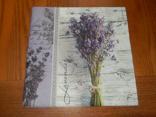 Ubrousek na decoupage - lavender ve svazku