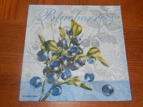 Ubrousek na decoupage - borůvky 1