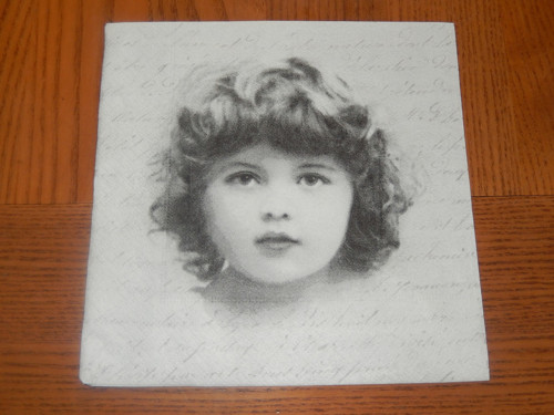 Ubrousek na decoupage - dítko a písmo