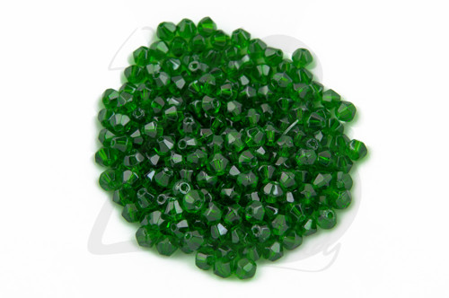 SKO3491, Sklenené KORÁLKY Bicone 4mm SMARAGD /20ks