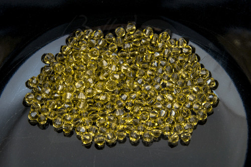 SKO3491, Sklenené KORÁLKY Bicone 4mm ŽLTÁ /20ks